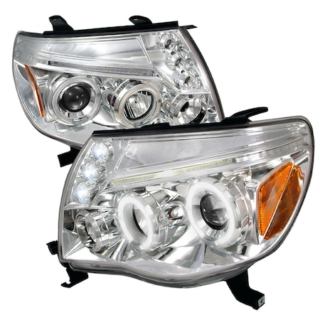 Spec-D Tuning 05-11 Toyota Tacoma Halo LED Projector Chrome 2LHP-TAC06-TM